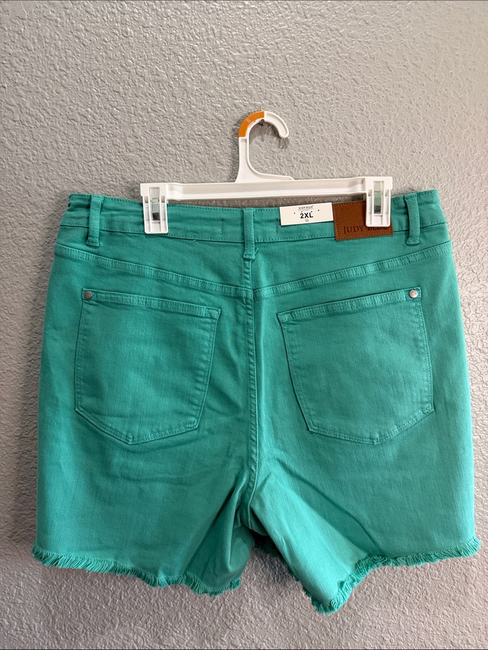 Judy Blue Women's Aquamarine Frayed Hem Casual Shorts size 2XL - Picture 2 of 8